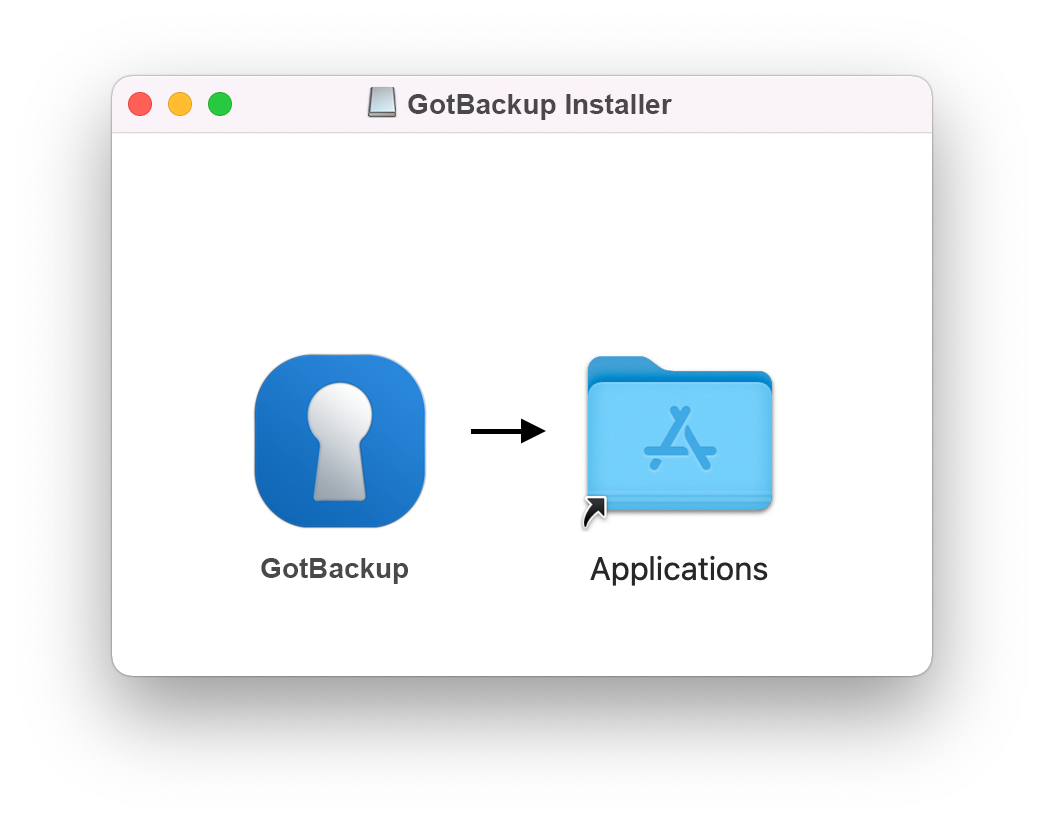 Drag the Gotbackup app